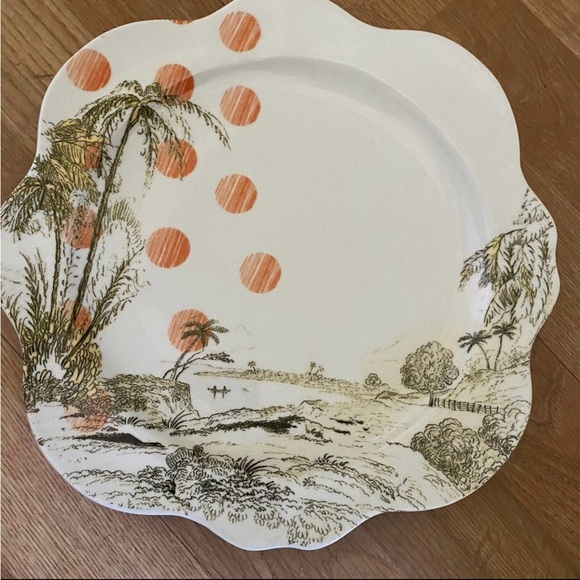 anthropologie plate set deer gazelle dessert dinner Lot Scalloped Edge Vintage - Picture 3 of 5